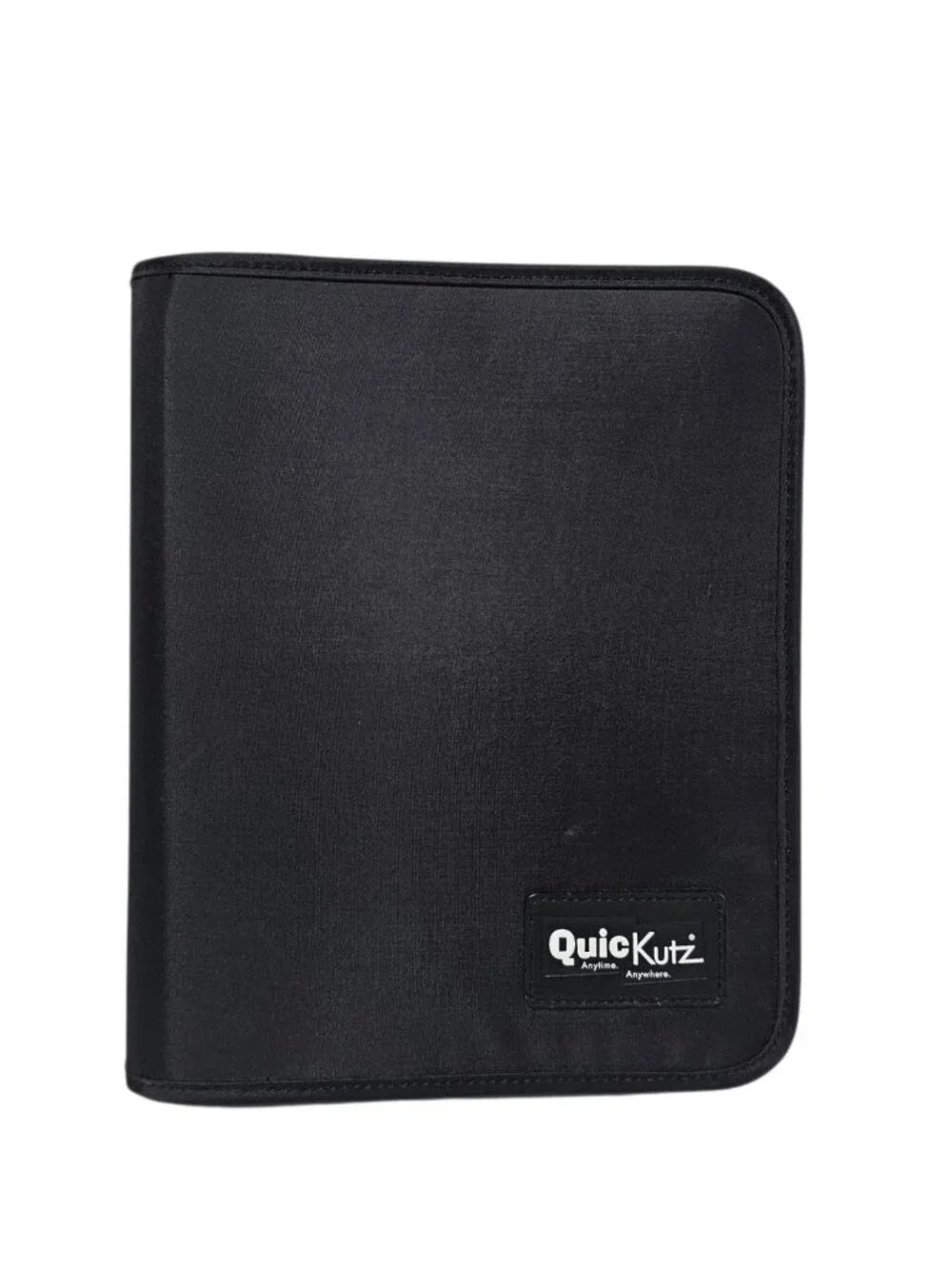 Quickutz Empty Storage Binder Organizer Case Black Zip 3-Ring Mesh Pocket